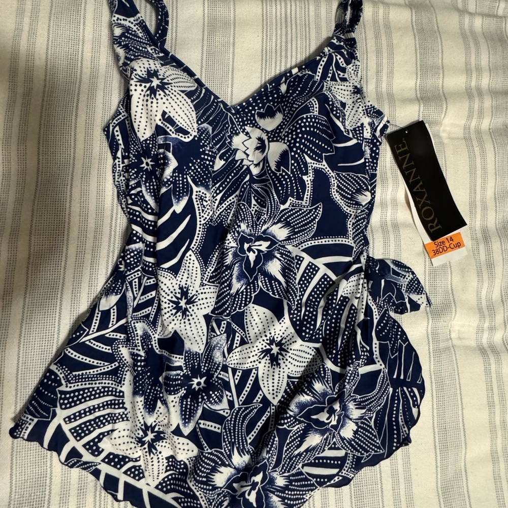 Roxanne Blue and White Swimsuit